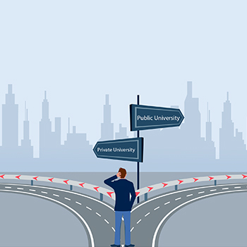 What makes small private universities and large public universities different?